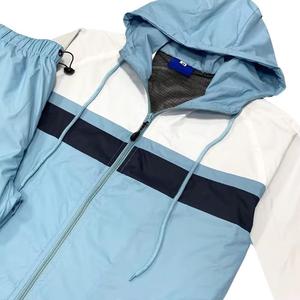Conjunto Deportivo de Dos Piezas para Hombre, Chaqueta Corta con Capucha, Bordada, de Satén, de Secado Rápido, Estilo Urbano, para Otoño - Product Image 5