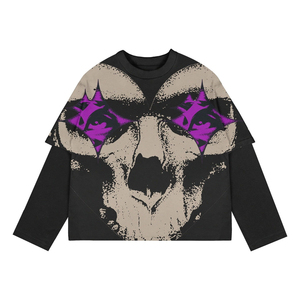 Camiseta de Manga Larga de Doble Capa con Estampado de Letras, Camiseta Oversize con Gráficos Y2K, Estilo Gótico y Hip-Hop - Product Image 2
