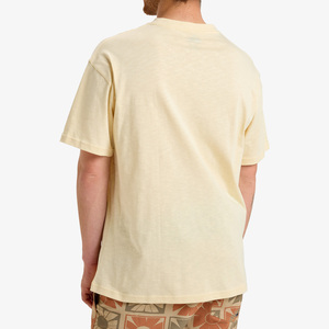 เสื้อยืดผู้ชายทรงโอเวอร์ไซส์ สีครีม ผ้าฝ้าย แขนสั้น คอกลม ลำลอง สีพื้น ผ้าเจอร์ซีย์ถัก ทรงพอดีตัว - Product Image 2