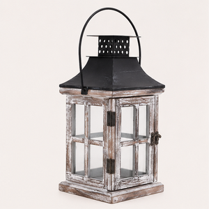 Portavelas de Madera con Tapa Metálica, Decoración Rústica Antigua para Centros de Mesa de Boda, Iluminación para el Hogar y Jardín Interior - Product Image 3