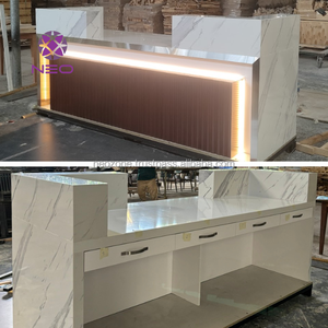 Meubles commerciaux, mobilier commercial, plusieurs espaces de rangement, MDF, HDF moderne, contreplaqué Vietnam, comptoir de réception pour salon de manucure - Product Image 2