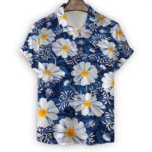 Camiseta de Manga Corta para Hombre, Estampado 3D de Margaritas y Crisantemos, 100% Algodón, Transpirable, Casual, de Verano, Talla Grande - Product Image 5