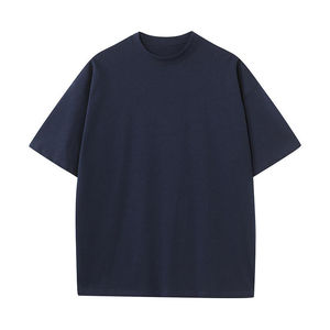 T-shirt en coton pour homme avec logo personnalisé, col rond, manches courtes, couleur unie, jersey décontracté, impression sur le devant, coupe classique - Product Image 2