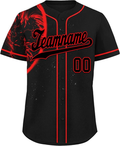 Custom Black Black-Pink 3D Pattern Design Tropical Palm <b>Leaves</b> Authentic Baseball Jersey - Product Image 6