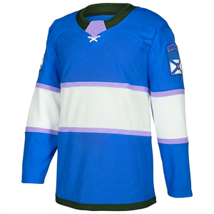 Factory Wholesale Custom Logo Sublimation Printing Plain Ice Hockey Jerseys for Men's and Women's With <b>Lace</b> <b>Collar</b> - Product Image 1