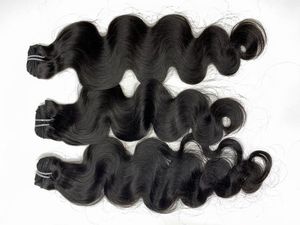Lot de 3 extensions de cheveux humains vierges indiens, ondulés, couleur noire, aspect naturel - Product Image 1