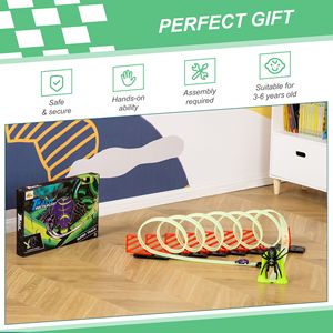 Set di Piste Illuminato con Auto a Retrocarica Modello Ragno per Bambini dai 3 ai 6 Anni, Verde e Rosso - Product Image 5