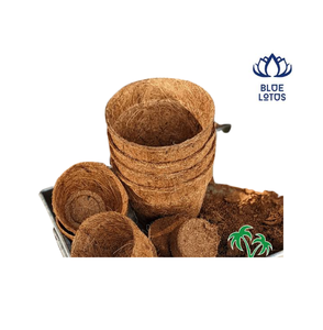 Blue Lotus Coir Flower Pots Biodegradable Eco-Friendly Durable <b>Planters</b> Garden Use <b>Square</b> Design Not Coated Vintage Classic - Product Image 1
