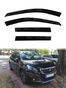 Peugeot 2008 2013-2019 Pare-soleil transparent noir en acrylique Slimline GCS 4 pièces pour vitres de voiture Protection Décoration Bande adhésive 3M - Product Image 2