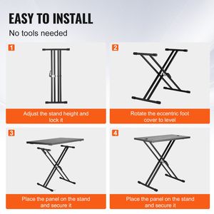Tavolo DJ Portatile 32'' x 20'' Leggero, Supporto per Laptop e Controller, Altezza Regolabile, Sistema Attrezzatura DJ Portatile - Product Image 4