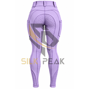Pantalones de Montar a Caballo para Mujer, Marca Privada, Antideslizantes, de Silicona, Leggings de Equitación con Bolsillo, Spandex - Product Image 3