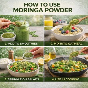 Polvo de Hoja de Moringa Premium OEM ODM, 100% Puro y Natural, Polvo de Moringa Oleifera de Alta Calidad para Smoothies, Té y Bienestar Diario - Product Image 3