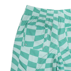 <b>Men</b>’s Premium Green Plaid Swim Shorts Quick Dry Beach <b>Trunks</b> Adjustable Drawstring Waist Lightweight Polyester With Pockets - Product Image 4