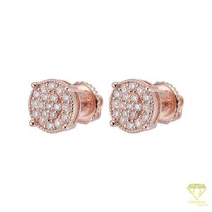 Elegant Lab Grown Diamond 925 <b>Sterling</b> <b>Silver</b> Round Cluster <b>Stud</b> <b>Earrings</b> For Global Jewelry Buyers - Product Image 2