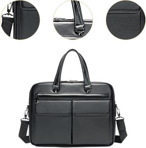 Sac messager en cuir noir pour homme, sacoche pour ordinateur portable 15 pouces, sac de travail professionnel, sac à bandoulière pour ordinateur, sac de bureau USA - Product Image 4