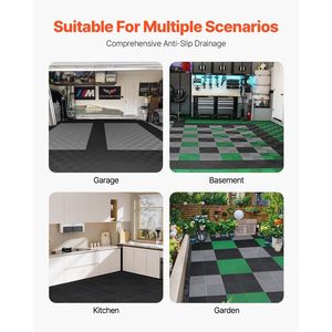Tappetini Modulari a Incastro 15,7 X 15,7 24 Pezzi Antiscivolo Neri in PP Tappetini Drenanti a Incastro Accessori per Pavimentazione - Product Image 6