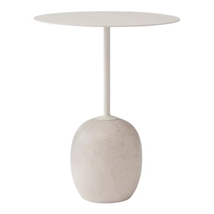 Table d'appoint en marbre et métal au Design moderne pour la maison, le salon, la décoration d'hôtel, meuble d'intérieur de couleur blanche, Table basse pour le thé - Product Image 1