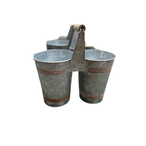 Wholesale Farmhouse Style Galvanized Metal 3-Piece Utensil Holder <b>Set</b> Powder-Coated Finish Storage Organizer In Reasonable Price - Product Image 5