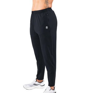 Pantalon de jogging athlétique fuselé léger noir pour homme, séchage rapide, personnalisable en gros (OEM) - Product Image 2