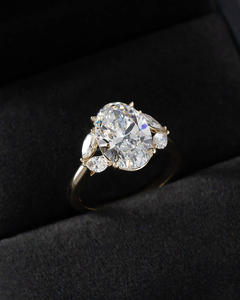 IGI/GIA Lab Grown Vintage 14k or blanc mariage/bague de fiançailles diamant taille unisexe pour cadeau de fête d'anniversaire diamant coupe poire - Product Image 1