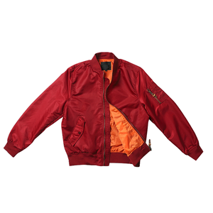 Blouson bomber noir pour homme avec doublure orange, fermeture éclair, col montant, coupe-vent décontracté en polyester, idéal pour l'automne - Product Image 6
