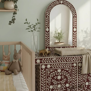 ILAHI's Bone Inlay <b>Drawer</b> Modern Design Agate Detailing <b>Storage</b> Portable Home Furniture - Product Image 1