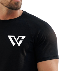 T-shirt de sport noir pour homme, manches courtes, respirant, léger, pour la course à pied, la remise en forme, la salle de sport, l'entraînement, imprimé - Product Image 4