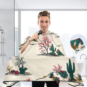 Cape de Coiffure Professionnelle Imperméable en Polyester pour Barbier et Salon, Impression par Sublimation Personnalisée, Col Ajustable - Product Image 6