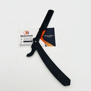 Rasoir de rasage de Baber turc noir mat avec logo personnalisé avec lame unique remplaçable en acier inoxydable emballage inclus - Product Image 6