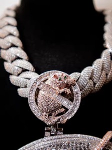 Luxury 925 <b>Silver</b> 18K Gold Plated Moissanite Letter Name Pendant Rhodium Plated <b>Charms</b> For Men's Hip Hop Style Gifts Jewelry - Product Image 2