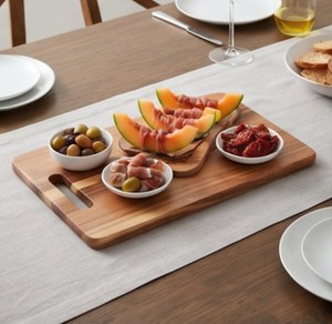 Tabla de Cortar Rectangular de Madera de Lujo con Asa, Tabla de Cortar de Madera Natural para Cocina - Product Image 5