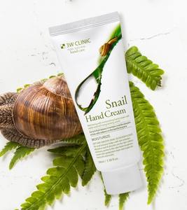 Crème pour les mains hydratante à l'escargot 3W CLINIC 100ml, authentique crème pour les mains réparatrice et nourrissante coréenne K Beauty, soin de la peau - Product Image 3