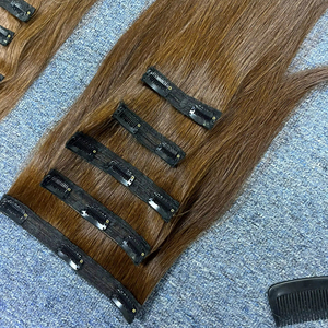 Extensiones de Cabello Virgen Vietnamita con Clip, Precio de Fábrica, Alta Calidad, Aptas para Permanente, Logotipo Personalizado, Todos los Colores Disponibles - Product Image 1
