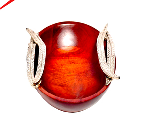Bol en bois artisanal très demandé, avec poignées décoratives en feuille d'or, pour servir des fruits - Product Image 4