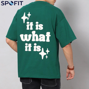 เสื้อยืดพิมพ์ลายพัฟฟ์ขนาดใหญ่พิเศษสั่งทำขายส่ง เสื้อยืดผู้ชายแบบไหล่ตกสั่งทำขายส่ง - Product Image 6