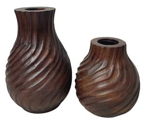 Maceta de flores de granja Vintage de lujo moderno, madera de mango tallada a mano, marrón oscuro, superventas para el hogar, decoración navideña - Product Image 1