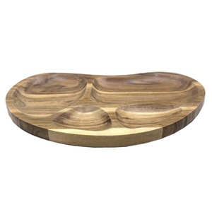 Vente en gros Vaisselle en vrac Plateau à trempette en bois naturel de grande taille Assiette à vaisselle pour servir au restaurant et à l'hôtel Fait à la main - Product Image 1