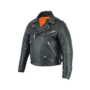Breathable Biker leather jacket For MenHigh Quality Men's Full <b>Zip</b> Leather Jackets All Sizes Available - Product Image 6