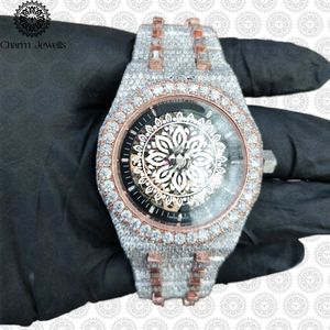 Reloj Mecánico Rectangular de Lujo para Hombre Charm Jewels con Caja Incrustada de Diamantes y Correa de Cuero, Esfera Analógica de 38 mm - Product Image 1
