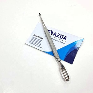 Pousse-cuticules et nettoyeur d'ongles professionnel en acier inoxydable à double extrémité pour salon et soins manucure et pédicure à domicile - Product Image 4