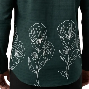 Camisa de Manga Larga para Hombre, Bordada con Flores Verde Bosque, Cierre de Botones, Corte Entallado, Informal, para Vestir de Noche o Formal - Product Image 6