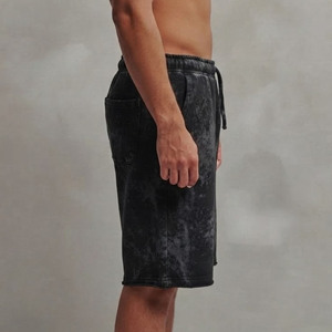 Pantalones cortos para hombre personalizados, 100% algodón lavado, ecológicos, con bolsillos laterales, transpirables, de corte holgado, con logo impreso DTF personalizado. - Product Image 3