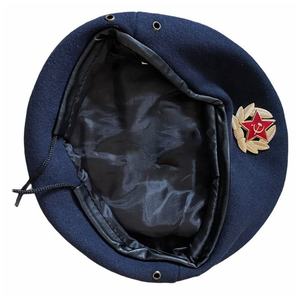 <b>Navy</b> Blue Wool Beret With Red Star Emblem For Men Formal Spring Autumn Wear Pure Wool Beret <b>Hat</b> Premium Quality Custom Logo - Product Image 6