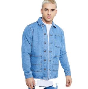 OEM Men's Denim Jean Jacket Casual Outwear Fall Jacket Denim Button up Coat Hot Selling Oversized Winters Denim Jackets for Men - Product Image 2