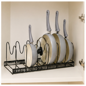Pot and Pan Organizer Rack for Kitchen Cabinet Iron Cookware Storage for Pans Lids and <b>Bakeware</b> Space-Saving Pantry Organizer - Product Image 4