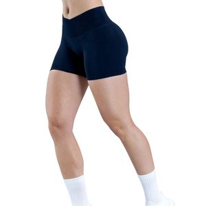 <b>Women</b> Navy Blue <b>Gym</b> <b>Shorts</b> High Waist Stretch Fitness Running Yoga Workout Athletic Sports <b>Shorts</b> Activewear Training Apparel - Product Image 3