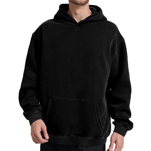 Men's <b>Black</b> <b>Fleece</b> Hoodie 100% Cotton Regular Fit Long Sleeve Pocket Custom Logo Casual Winter Pullover Breathable Sweatshirt - Product Image 1
