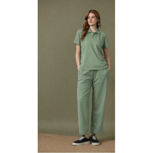 Elegante Conjunto de Dos Piezas de Verano, Casual, de Manga Corta, Sólido, Ligero y Moderno para Viajar, de Proveedor de India a Bajo Precio - Product Image 1