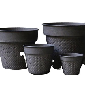 Maceta Moderna de Cerámica Negra para Interiores, Duradera, de Porcelana, Estilo Antiguo, Pulida, Personalizable, para Decoración del Hogar KHF - Product Image 1