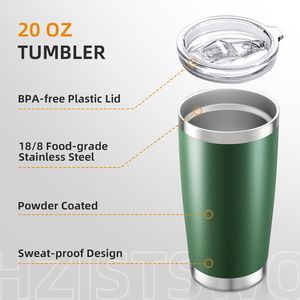 Tumbler Isolato in Acciaio Inox da 20 oz con Doppia Parete Sottovuoto e Coperchio, Tazza da Caffè con Rivestimento in Polvere, Bicchieri Termici - Product Image 5